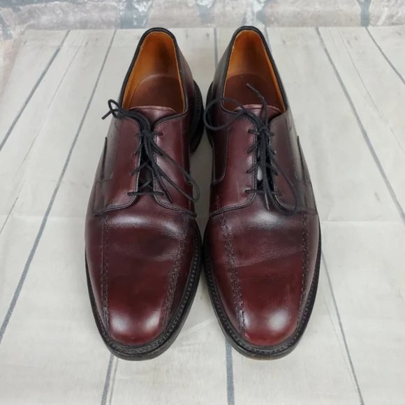 Allen Edmonds Hillcrest Burgundy Leather Lace Up Bicycle Toe Blucher Size 10D - Picture 9 of 16